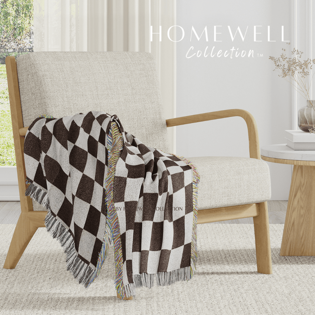 布団・毛布 THE CONRAN SHOP Check Throw 135x200cm HOME UP FIFTH Unisex Checkered Throw Blanket for Couches