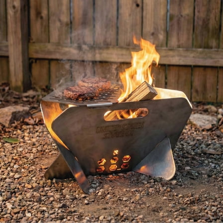 US Stove US14TP Portable Collapsible Triangular Fire Pit
