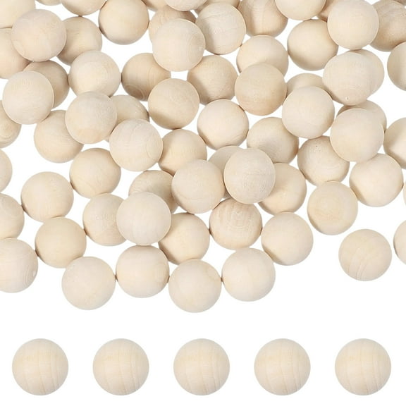 Uxcell 100 Pcs Wooden Balls, 0.5 Inch(12mm) Unfinished Natural Split Wood Balls, Wooden Half Sphere for Paint DIY Crafts Art Projects Party Decoration, Wood Color