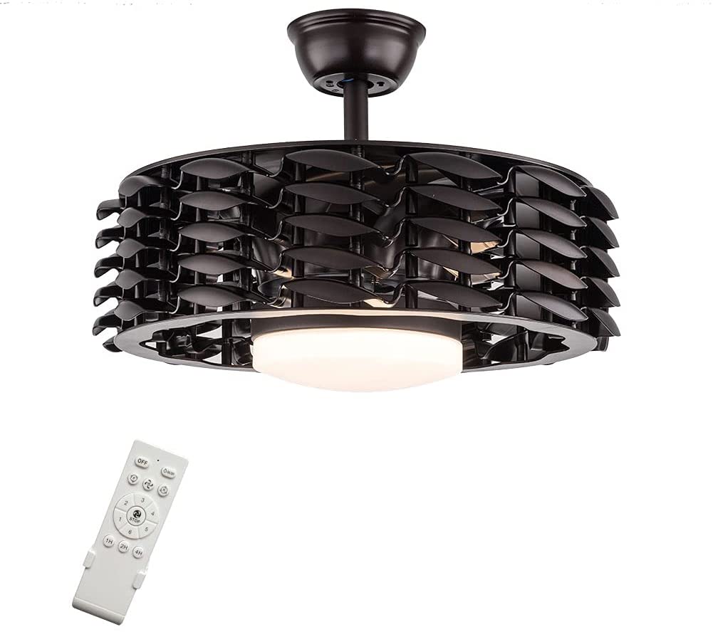 Anqidi 22 inch LED Chandelier Ceiling Lamp Fan-Bladeless Reversible 3 Color Dimmable - image 5 of 8