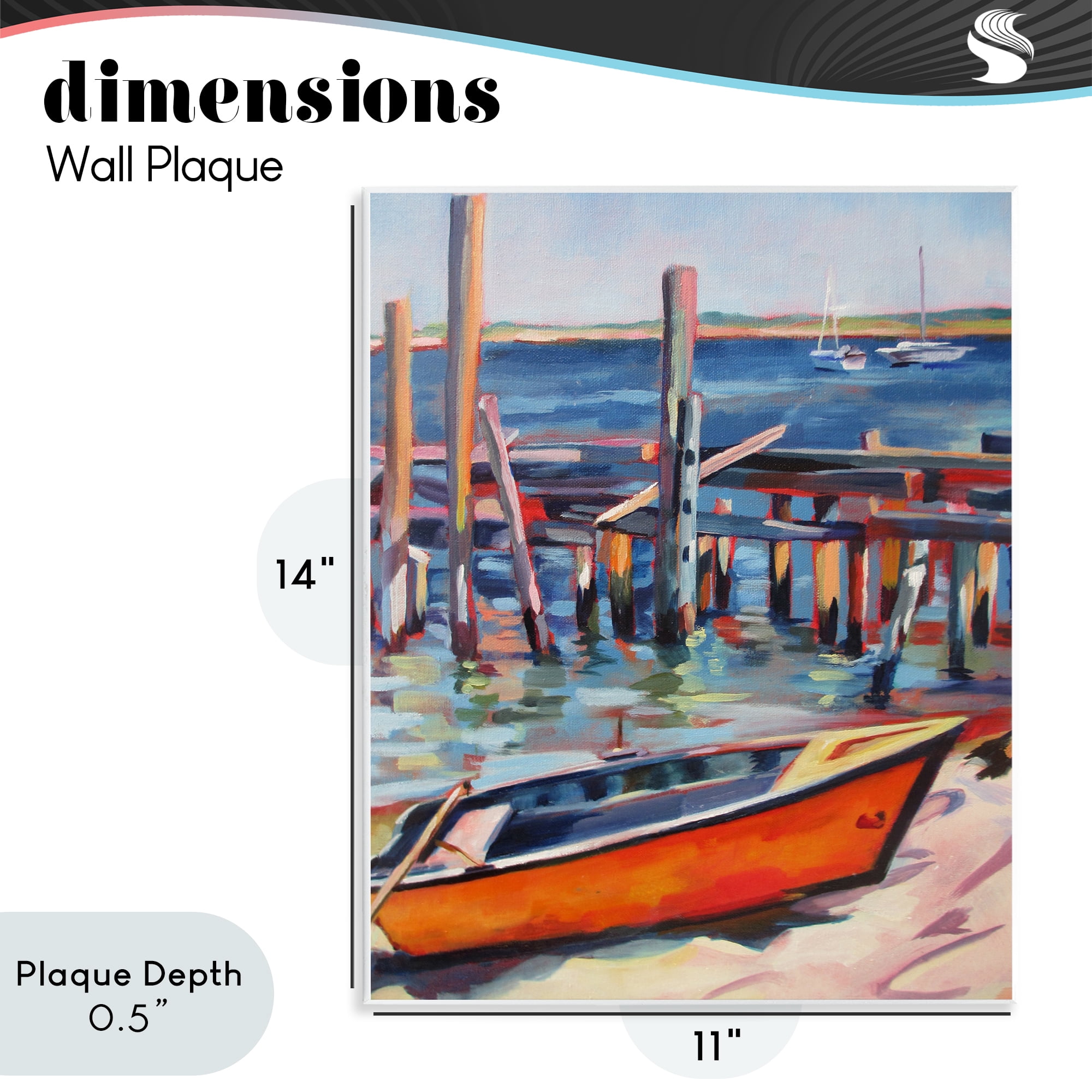 Stupell Industries Provincetown Harbor Boat Wall Plaque Art, design by Maxine Shore