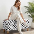 thumbnail image 3 of FOR U DESIGNS White Dot Print Stretch Ottoman Cover for Flip-Top Storage Stool, Washable Footstool Slipcover with Elastic Bottom, Soft Stretch Stool Protector Non-Slip Furniture Slipcover for Bedroom, 3 of 7