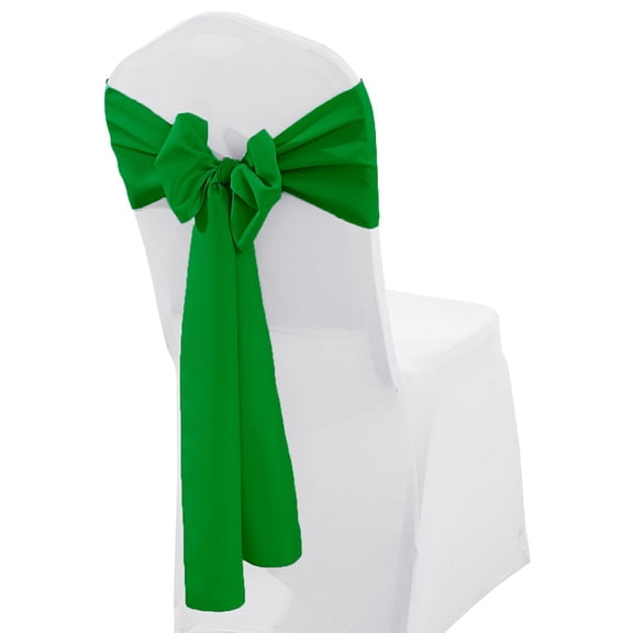 Wedding Linens Inc. (10 pcs) 8" x 108" Polyester Premium(200 GSM) Cotton Chair Sashes for Wedding, Events, Party Décor use - Emerald Green