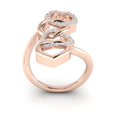 thumbnail image 3 of Natural 0.33ct Round Cut Diamond Prong Women's Fancy Interlinked Heart Ring Band Solid 10K Gold JK I1, 3 of 3