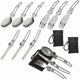 thumbnail image 3 of 3 Piece Folding Camping Cutlery Set, Stainless Steel Portable Cutlery Spoon with Nylon Bag Outdoor Travel Cutlery Set for Picnic, Hiking, 3 of 4