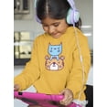 thumbnail image 2 of Cute Cat And Tiger Friends Hoodie Juniors -Image by Shutterstock,  Medium, 2 of 4