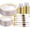 Clear and Gold, variant on 350PCS Ivory Plastic Disposable Plates for 50 Guests - Thanksgiving Party Plates, Wedding Dinnerware, Durable Dinner Plates for Events and Celebrations