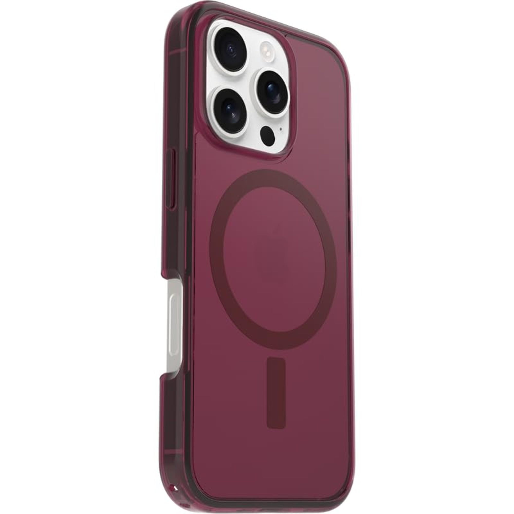 OtterBox iPhone 16 Pro - Symmetry MagSafe Case - Ultra-Slim - Raised Edges Protect Camera & Screen - Clear Red