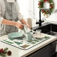 thumbnail image 4 of Christmas Dish Drying Mat for Kitchen Counter, 12"x20" Absorbent Watercolor Christmas Forest Pine Tree Drying Mat, Xmas Holiday Dish Rack Mat Coffee Maker Dining Room Decoration, 4 of 8
