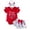 style-13 Red, variant on JUMEYU Newborn Girl Clothes Set Baby Girls Shorts Set Short Sleeve Letters Print Romper Shorts with Hairband Outfit 0 3 6 9 12 18 24 Months (Red,3-6 Months)