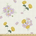 thumbnail image 1 of Floral Sofa Upholstery Fabric by the Yard, Digitally Generated Cosmea and Zinnia Flowers Botanic Art, Decorative Fabric for DIY and Home Accents, Mustard Reseda Green by Ambesonne, 1 of 5