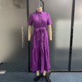 thumbnail image 5 of Élégante Robe Longue Col Rond - à Poitrine Simple avec Lacets Taille Ajustée pour un Look Mince en Soirée d'Été, 5 of 5