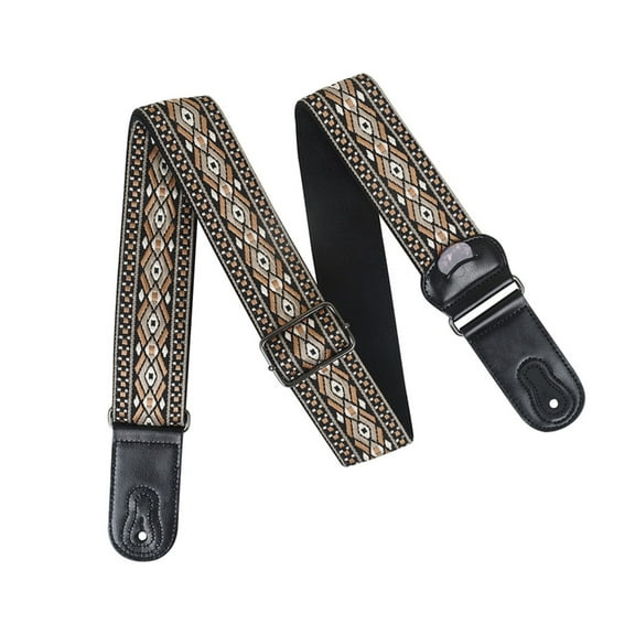 PU Ends Adjustable Cotton Electric Guitar Strap Acoustic Guitar Bass Strap Belt for Kids, Men, Women, Guitarists