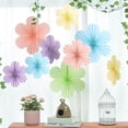 thumbnail image 5 of Slccxzc 9pcs Colorful Paper Flower Fan Set Hanging Party Wall Backdrop Decorations, 5 of 7