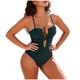 thumbnail image 2 of Trajes de baño para mujer, moda de verano para mujer, color sólido con cojín en el pecho y sin soporte de acero, traje de baño con tirantes sin espalda, trajes de baño para mujer, trajes de baño para, 2 of 9
