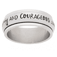 thumbnail image 3 of 8mm High Polished Stainless Steel Women's Men's Be Strong and Courageous Joshua 1:9" Bible Verse Christian Inspirational Rings & Gifts, 3 of 5