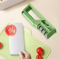 thumbnail image 4 of Professional 4-Stage Knife Sharpener for Kitchen Knives, Scissors - Diamond Steel Ceramic Grinding Wheels, Removable Sharpening Heads, Non-Slip Angle Pad, Compact & Lightweight, Easy to Use, 4 of 5