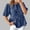 🔥 Blue, variant on Sentmoon Jean Shirts for Women Denim Womens Blouses Casual Short Sleeve Crew Neck Tie Regular Fit Solid Color Stretchy Business Casual Tops for Women S-3XL