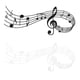 thumbnail image 3 of Self Adhesive Musical Note Patern Stickers 2Set For Indoor Decoration In Home Office Classroom White And Black, 3 of 4