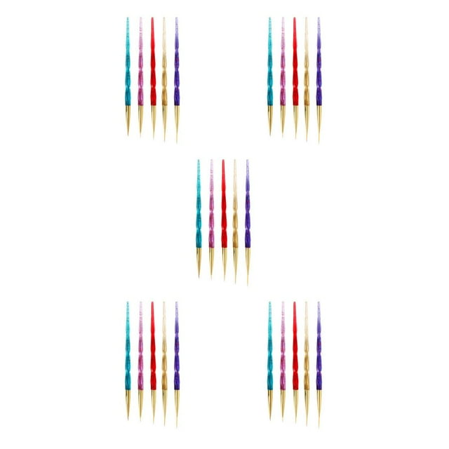 Minnieouse 5 Pieces Manicure Brushes Acrylic Nails Brush Art Tools Home Pen Gel Tips Salon Painting Set Liner Application Type2 NO2