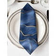 thumbnail image 2 of Navy Blue Marble Cloth Napkins Washable Set of 8, Abstract Modern Golden Geometric Reusable Dinner Table Napkins Cloth Bulk for Weddings Kitchen Restaurants Hotel Events Parties 20 x 20 Inch, 2 of 9