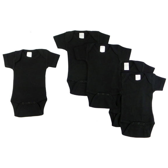 Bambini Black Onezie (Pack of 5)