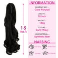 thumbnail image 4 of SHCKE 18" Ponytail Hair Extensions Claw Clip Ponytail Hairpiece Wavy Curly Hair Extension Synthetic Ponytail for Women Natural Black, 4 of 5