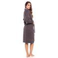 thumbnail image 4 of Women’s 100% Terry Cotton Bathrobe Toweling Dressing Gown Robe Two Tone CharGray, 4 of 6