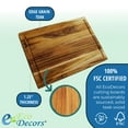 thumbnail image 3 of EcoDecors 14" x 10" FSC® Teak Reversible Cutting Board with Juice Groove, 3 of 7