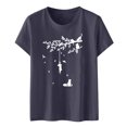 thumbnail image 1 of Blusa informal con estampado de manga corta y cuello redondo para mujer Pompotops hfajkhk126144, 1 of 3