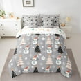 thumbnail image 2 of Manfei Cartoon Xmas Tree 7 Pieces Bedding Comforter Set,Cute Christmas Snowman Full Bedding Set,Gray White Orange Fitted Sheet Flat Sheet For Kids,Breathable Home Decor Reversible, 2 of 8