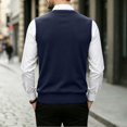 thumbnail image 7 of successthop Wool Sweaters for Men Cardigan Sleeveless V Neck Tops Button Up Knitwear Light Solid Fall Casual Clothes XL, 7 of 7