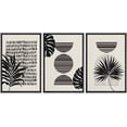 thumbnail image 1 of PixonSign Framed Canvas Print Wall Art Set Geometric Dark Mid-Century Palm Leaf Collage Abstract Shapes Illustrations Modern Art Boho Decorative for Living Room, Bedroom, Office - 24"x36"x3 BLACK, 1 of 5