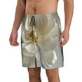 thumbnail image 2 of Logiee Elegant Ivory Flower Print Mens Swim Trunks Quick Dry Board Shorts,Breathable Hawaii Beach Shorts Swimwear Bathing Suits-Small, 2 of 6