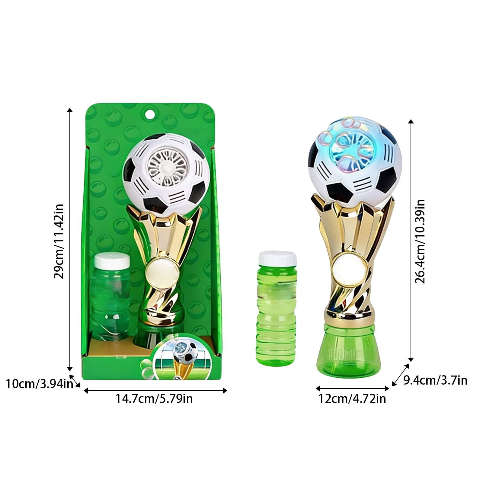 Decorr Bubble Wand - Soccer Trophy Bubble Machine with 2 Solution Refill, Automatic Bubble Blower for Kids, Bubbles Maker Blaster Toddler Outdoor Toys,Birthday Gifts for Boys Girls Age 3+