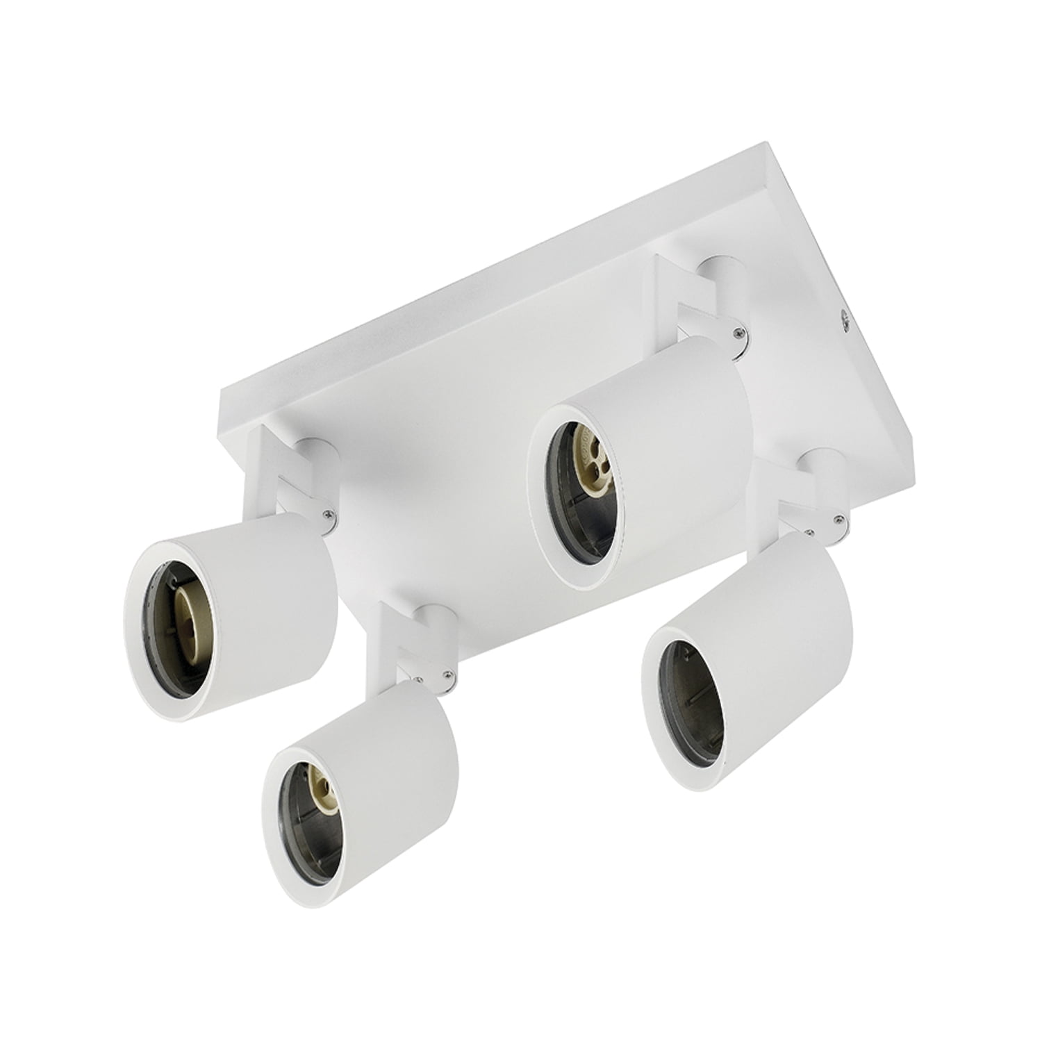 Apliqué Lampara Techo Con 4 Focos Led Porta Gu10 Blanco