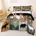 thumbnail image 3 of Erosebridal Letter H Monogrammed Queen Comforter Set,Happy Camping Outdoor Adventure Bedding Comforter Set For Travel Trailers,Reversible black,3 Pieces, 3 of 7