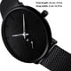 thumbnail image 3 of Jumpingount Reloj resistente al agua para hombre, reloj de ajustable Hardlex para estudiantes Relojes Aguja de plata y cara negra de concha negra, 3 of 6