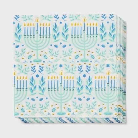 20ct Hanukkah Candles Party Beverage Napkins