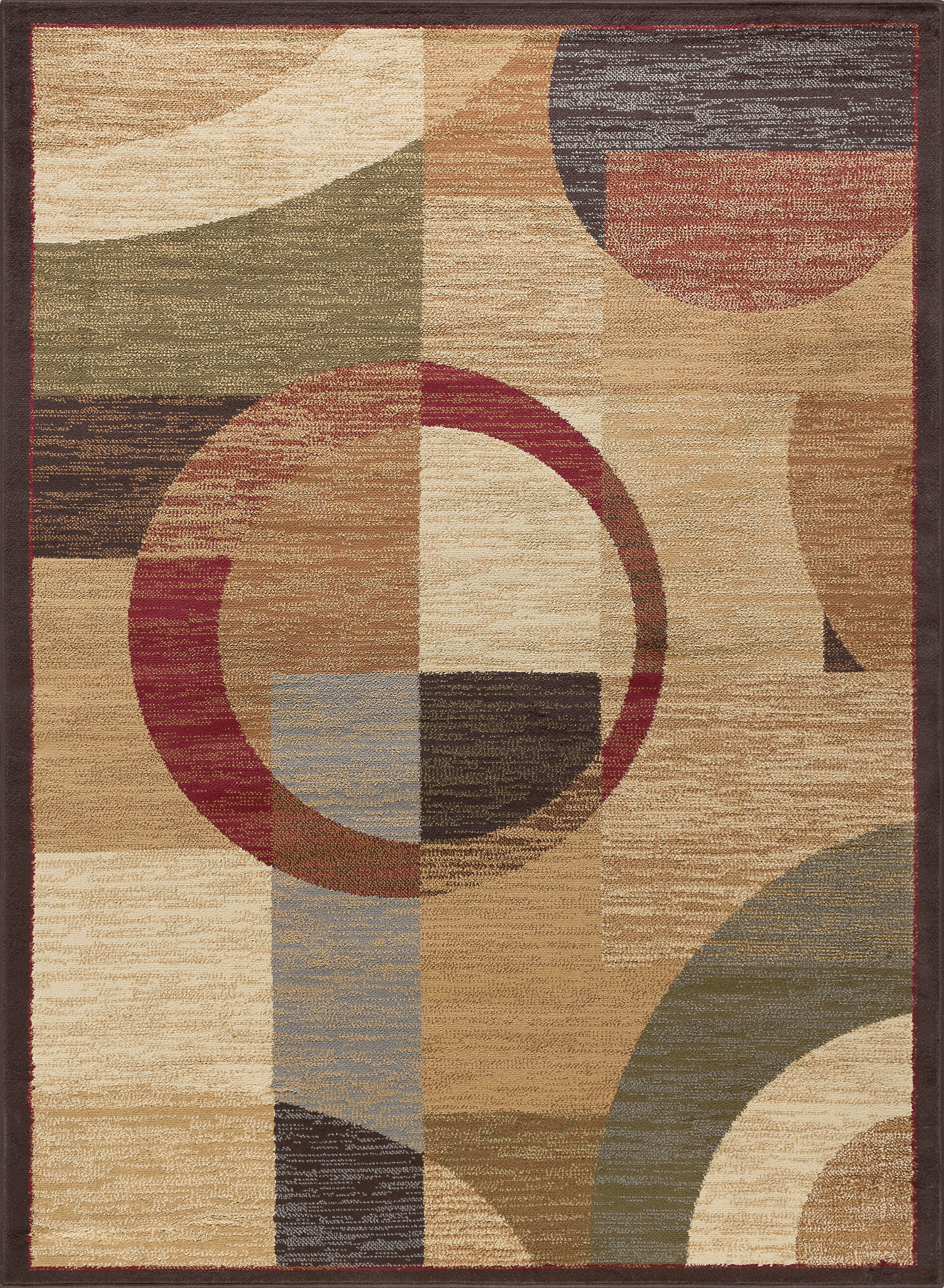 Elegance Contemporary 5' x 7' Multi-Color Polypropylene Indoor Area Rug