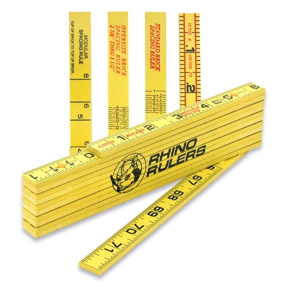 MARSHALLTOWN 6647 Rhino Ruler, 6 ft Folding Masonry Ruler, Oversized Brick Spacing