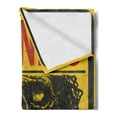 thumbnail image 2 of Zombie Soft Flannel Fleece Blanket, Retro Warning Outbreak Horror Monster Sign in Vintage Grunge Illustration, Cozy Plush for Indoor and Outdoor Use, 50" x 70", Earth Yellow Grey Red, by Ambesonne, 2 of 5