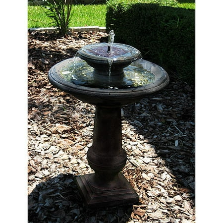 Chatsworth Two-Tier Solar Fountain-Oiled Bronze Finish