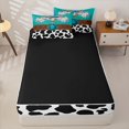 thumbnail image 4 of Manfei Western Floral Bull Skull Zipper Twin Comforter Sets with Fitted Sheet and 2 Pillowcases,Boho Damask Cow Print Zipper Bedding Set,White Turquoise,Reversible, 4 of 7