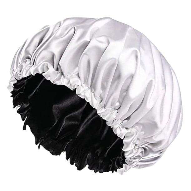 Gorro de baño para dormir, gorro de dormir nocturno para todo tipo de cabello plata
