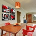 thumbnail image 4 of Bathroom Decor Rose Wall Art Red Room Accessories Canvas Print Pictures for Bedroom Home Decorations Black and White Modern Artwork Framed 12''''X12''''X4, 4 of 6