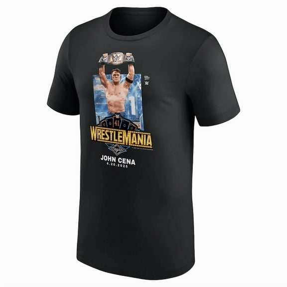 John Cena Black WrestleMania 41 Topps Now x WWE Men's T-Shirt