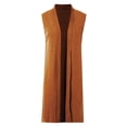 thumbnail image 4 of Yuhangmm Summer Cardigans for Women Lightweight Women's Long Sweater Vests Sleeveless Open Front Cardigan Tunic Top Coat Fall Winter Outfits Orange XL, 4 of 5
