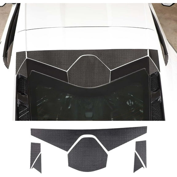 TINKI Real Carbon Fiber Rear Roof Panel Trim Sticker Compatible with Chevrolet Corvette C8 2020-2023, Back Rooftop Panel Decoration Cover Sticker Accessories