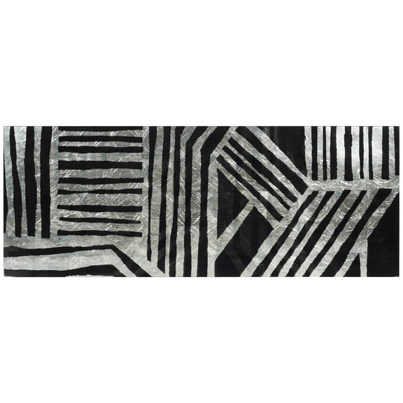 Empire Art Direct Nokomis A Reverse Printed Tempered Glass with Silver Leaf Wall Art, 24" x 63" x 0.2", Ready to Hang